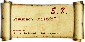 Staubach Kristóf névjegykártya
